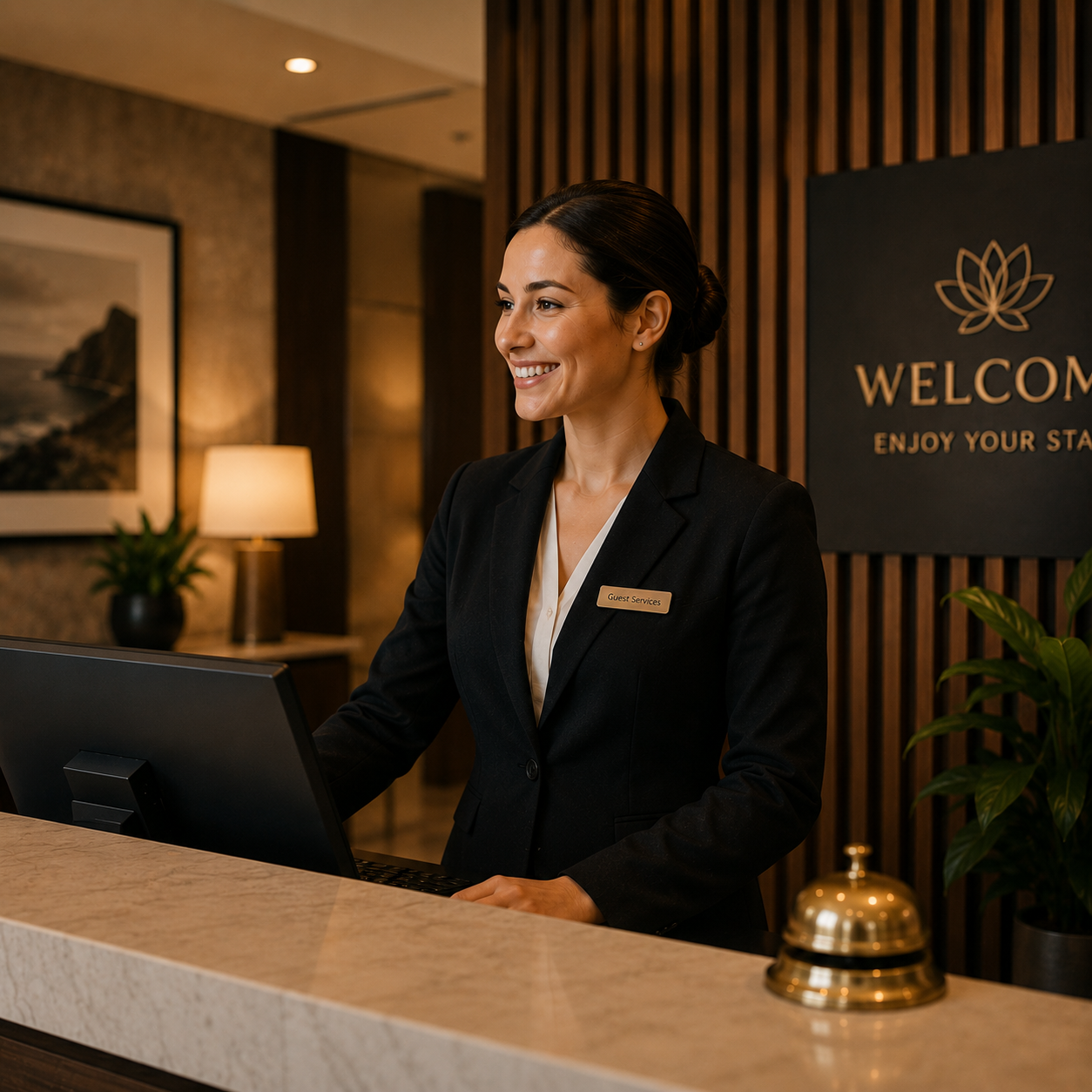 A welcoming accommodation reception