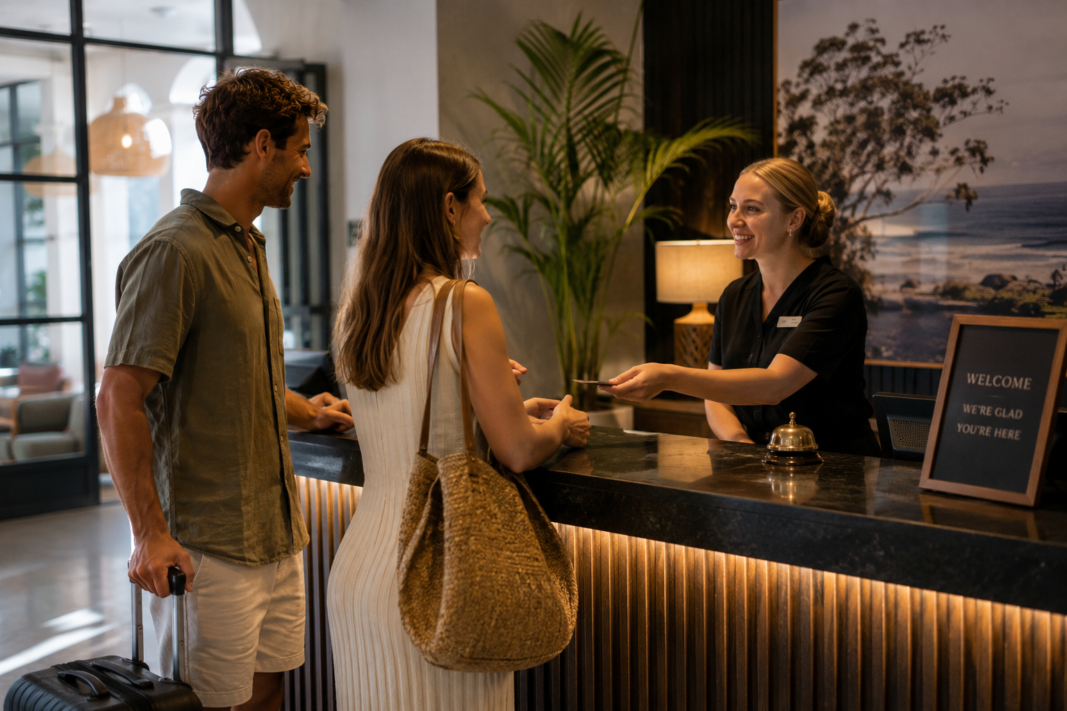 A welcoming accommodation reception