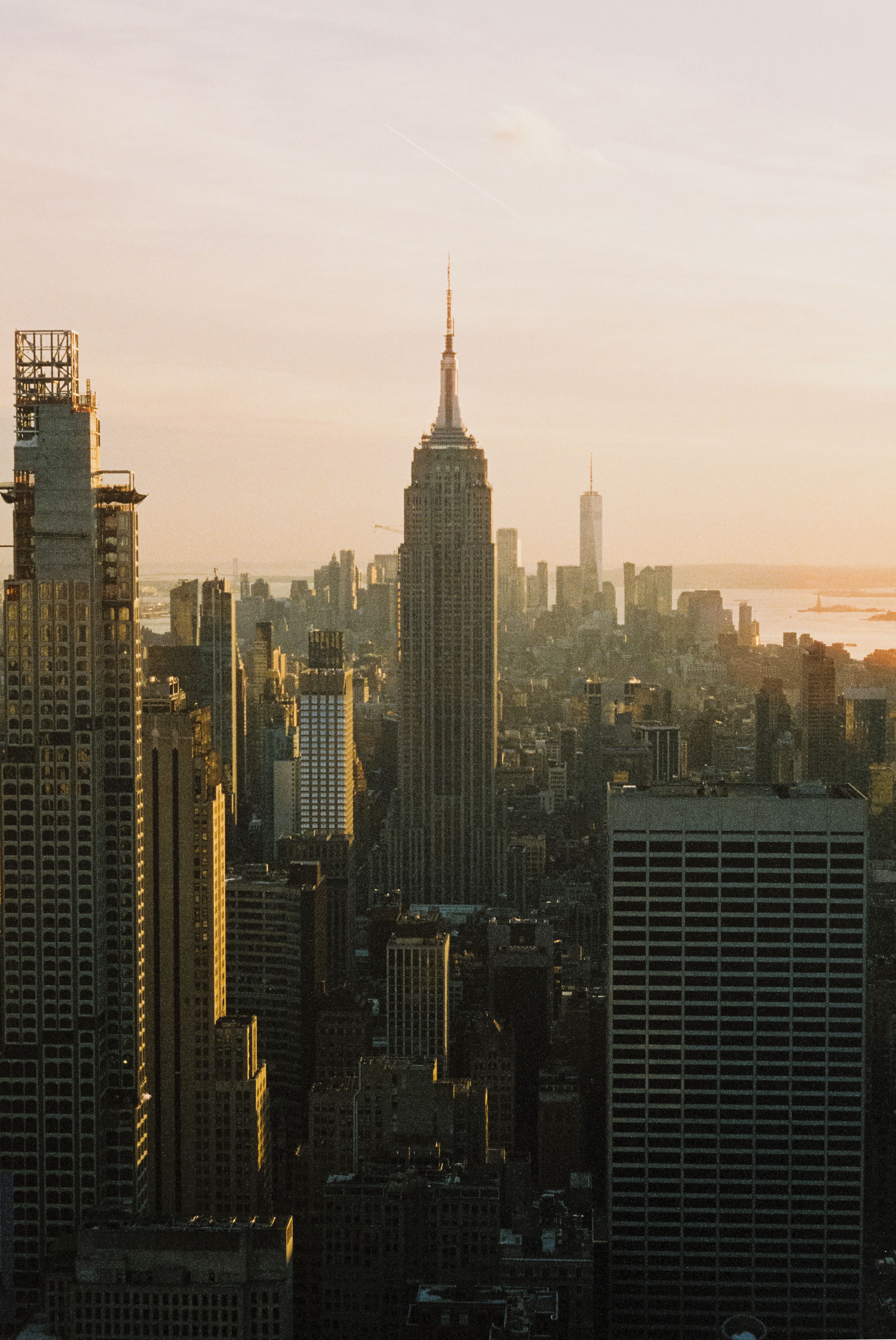 A city skyline at golden hour